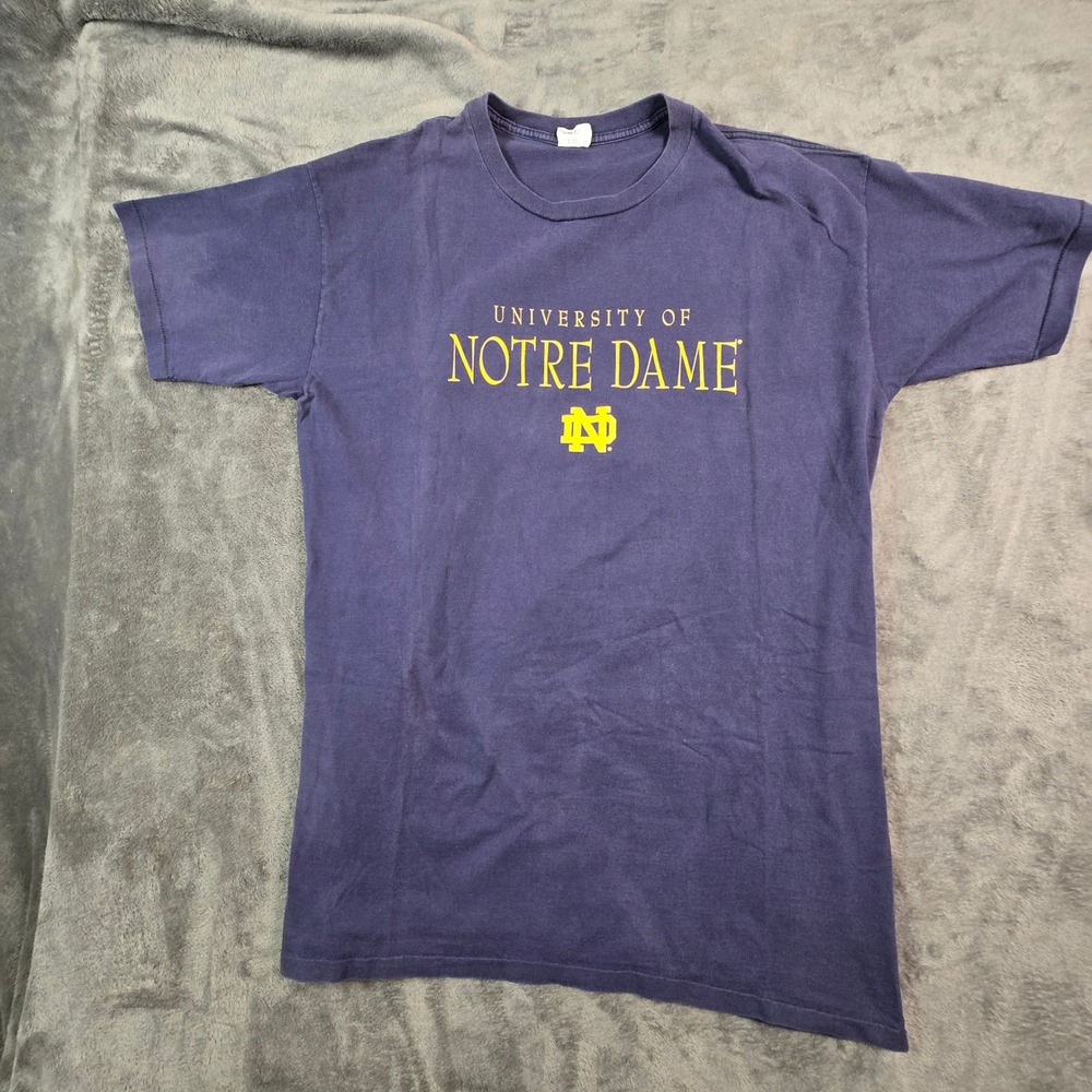 Gear For Sports Notre Dame T-Shirt Mens XL Navy Blue Cotton Vintage Collegiate